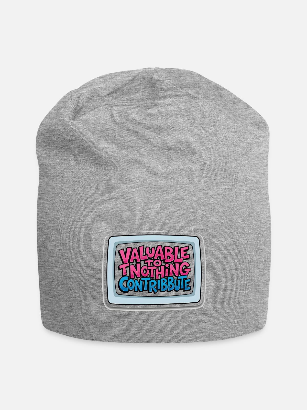 Valuable Nothing Retro TV - Jersey Beanie - heather gray - Front