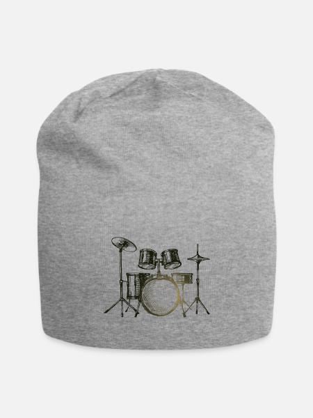 Rhythmic Drum Sketch - Jersey Beanie - heather gray - Front