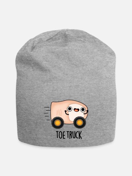 Toe Truck Cute Anatomy Body Parts - Jersey Beanie - heather gray - Front