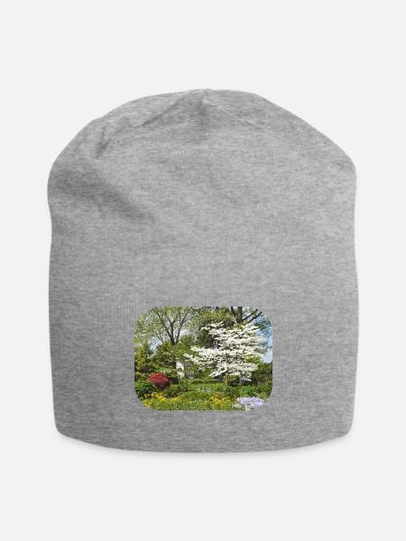 Dogwood In Bloom - Jersey Beanie - heather gray - Front
