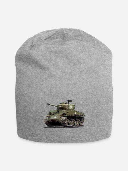 Desert Star Tank Emblem - Jersey Beanie - heather gray - Front