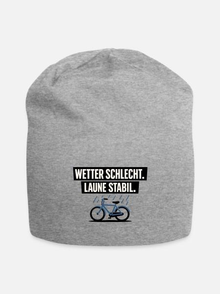 Wetter Schlecht Laune Stabil German Bike Rain - Jersey Beanie - heather gray - Front