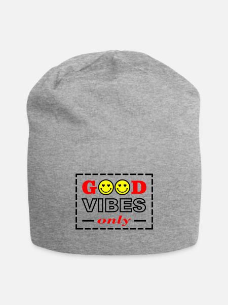 Colorful Smiley Faces - Jersey Beanie - heather gray