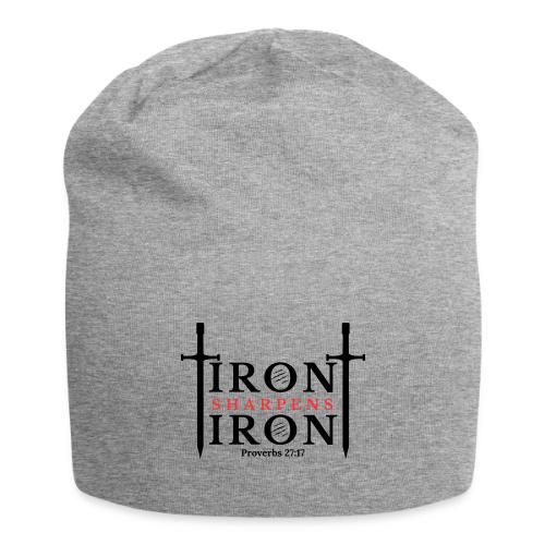 Iron Sharpens Iron - Proverbs 27:17 (Black & Red) - Jersey Beanie