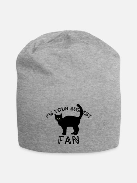Im Your Biggest Fan Balck Cat - Jersey Beanie - heather gray