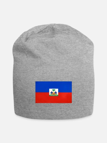 Haïti flag - Jersey Beanie - heather gray - Front
