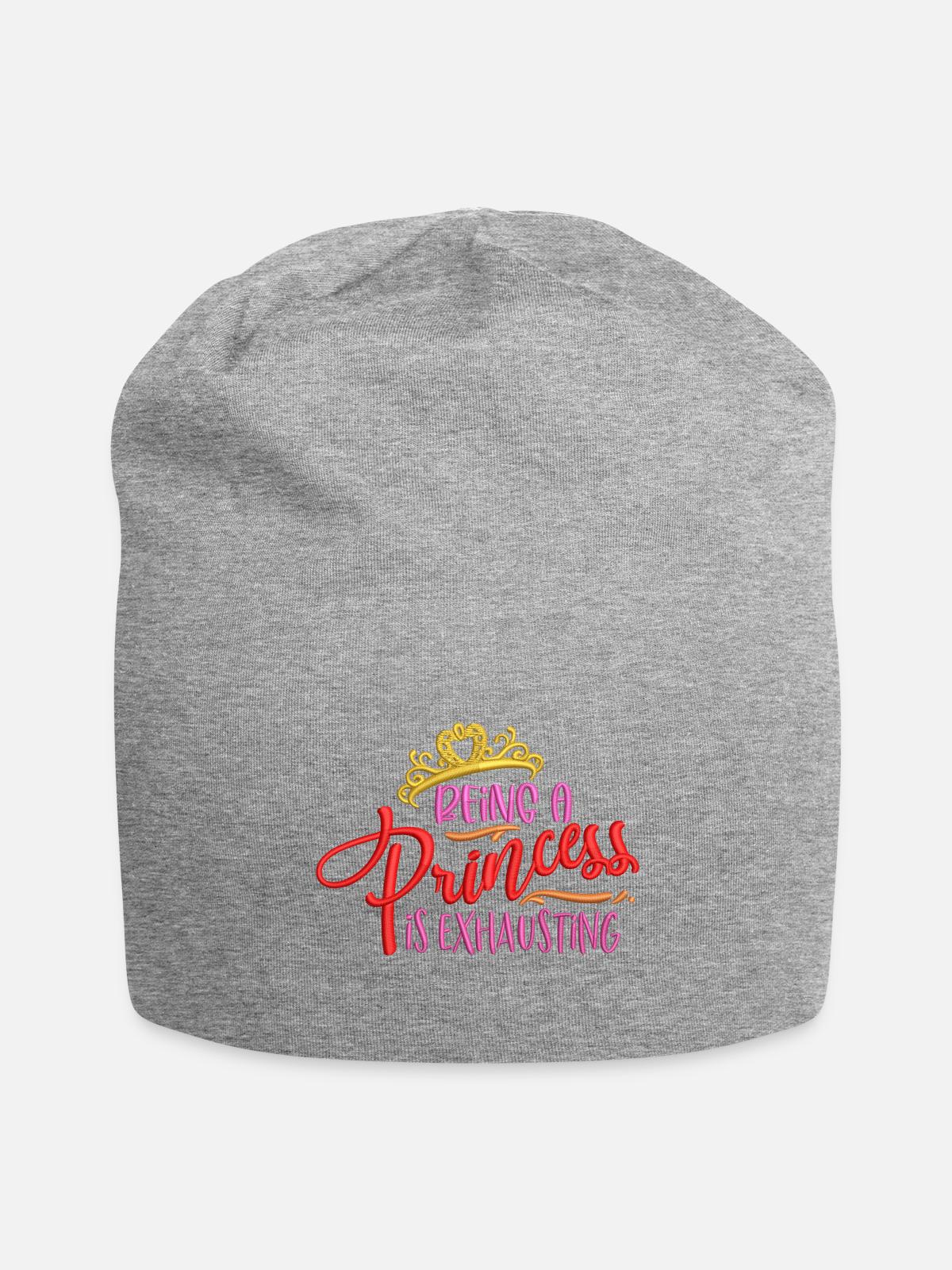Princess Exhaustion Crown Embroidered Effect - Jersey Beanie - heather gray - Front