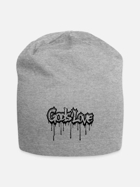 Gods Love Graffiti Drip - Jersey Beanie - heather gray