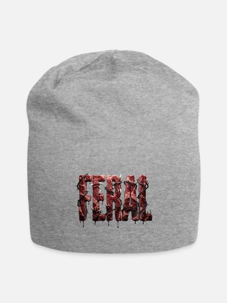 Meat Typography Barbed Wire - Jersey Beanie - heather gray