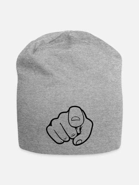Finger point hand - Jersey Beanie - heather gray - Front