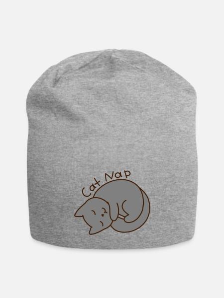 Cat Nap - Jersey Beanie - heather gray - Front