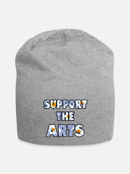 Support the Arts daisy - Jersey Beanie - heather gray - Front