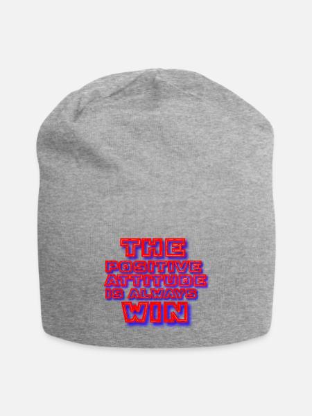 "Positivity Always Wins". - Jersey Beanie - heather gray