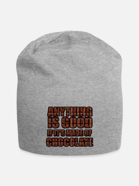 ANYTHING IS GOOD IF IT’S MADE OF CHOCOLATE TSHIRT - Jersey Beanie - heather gray