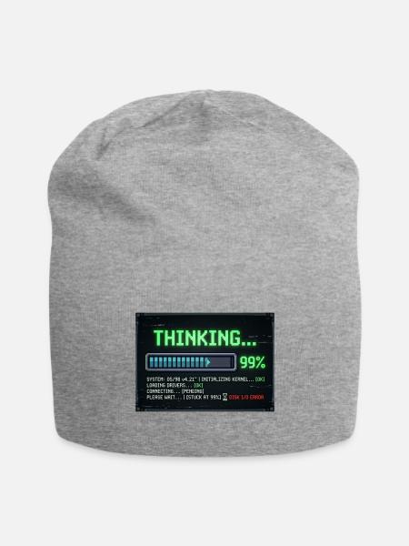 Thinking Console 99% Disk I/O - Jersey Beanie - heather gray - Front