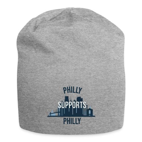 Philly Supports Philly skyline blue transparentbg - Jersey Beanie