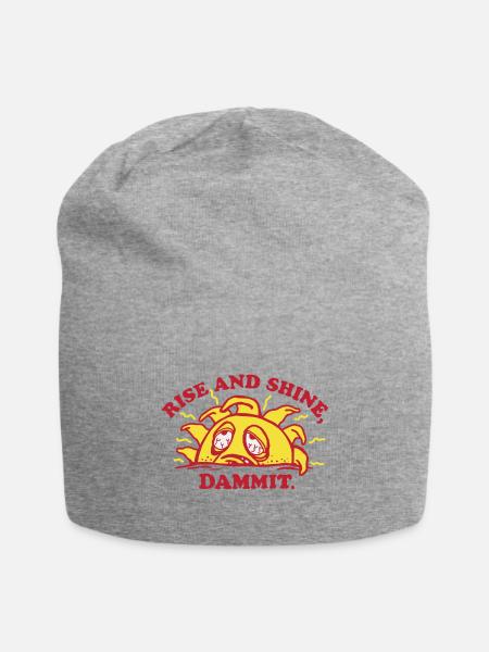 Rise And Shine Dammit - Jersey Beanie - heather gray