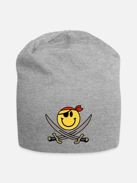 Happy to Be a Pirate quote - Jersey Beanie - heather gray
