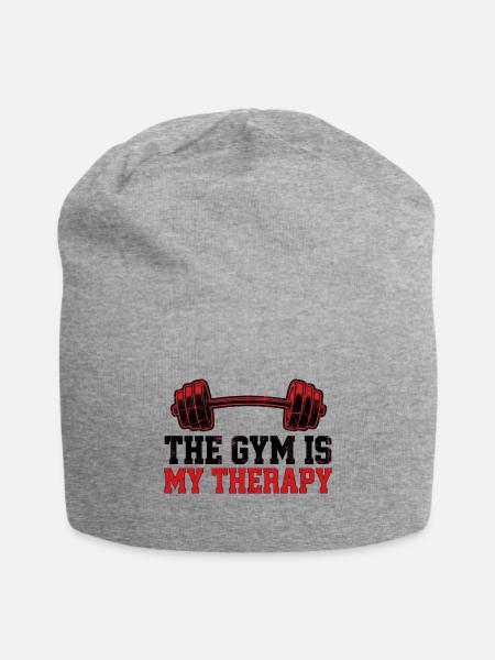 Weights Are My Therapy - Jersey Beanie - heather gray - Front