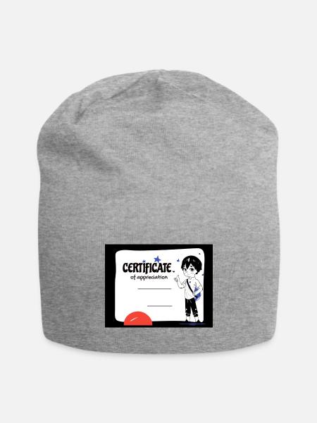 Certificate - Jersey Beanie - heather gray - Front