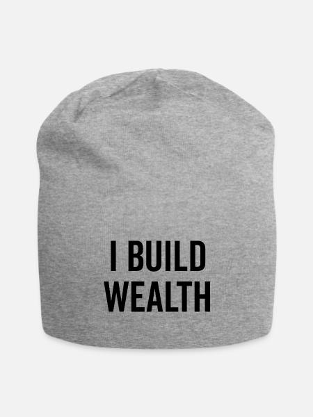 I Build Wealth - Jersey Beanie - heather gray - Front