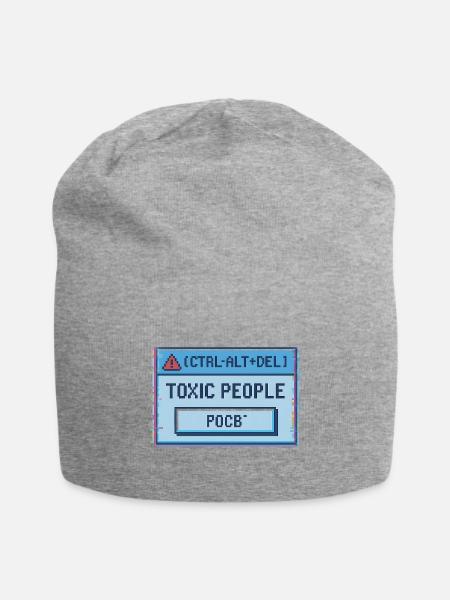 People Retro Pixel Art Tee - Jersey Beanie - heather gray