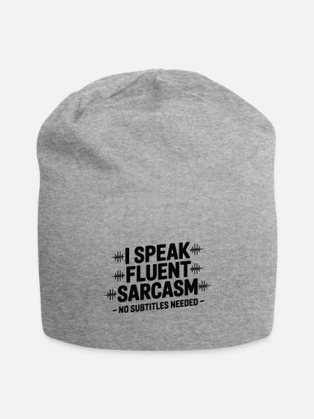 I Speak Fluent Sarcasm - Jersey Beanie - heather gray - Front