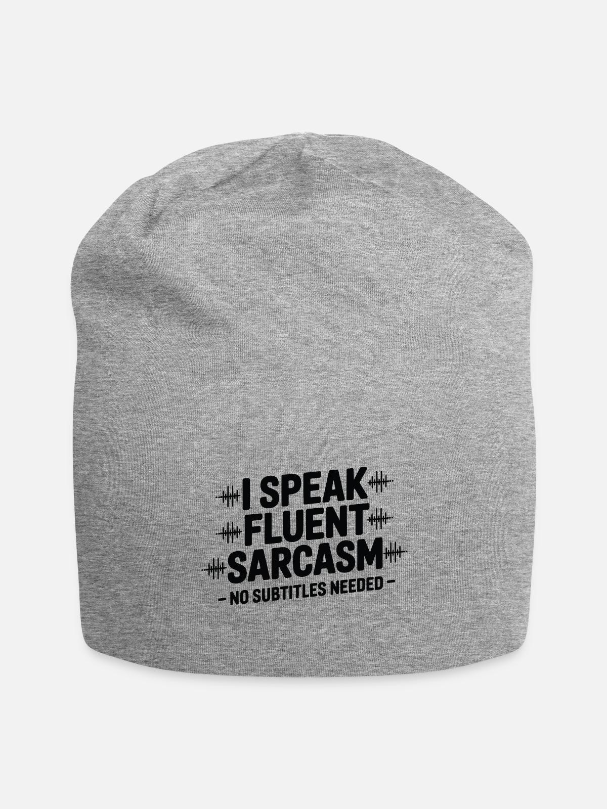 I Speak Fluent Sarcasm - Jersey Beanie - heather gray - Front