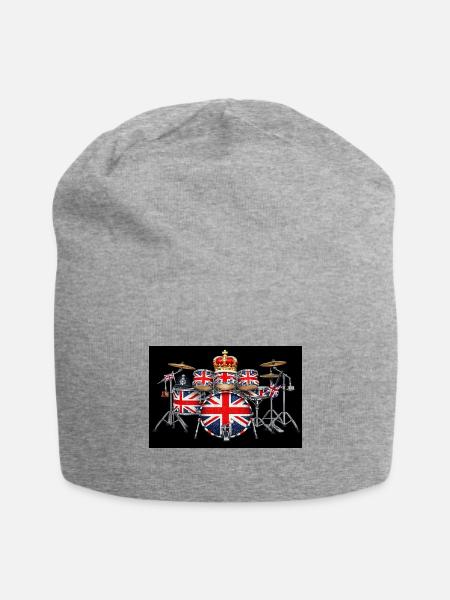 Royal UK Flag Drum Set - Jersey Beanie - heather gray - Front