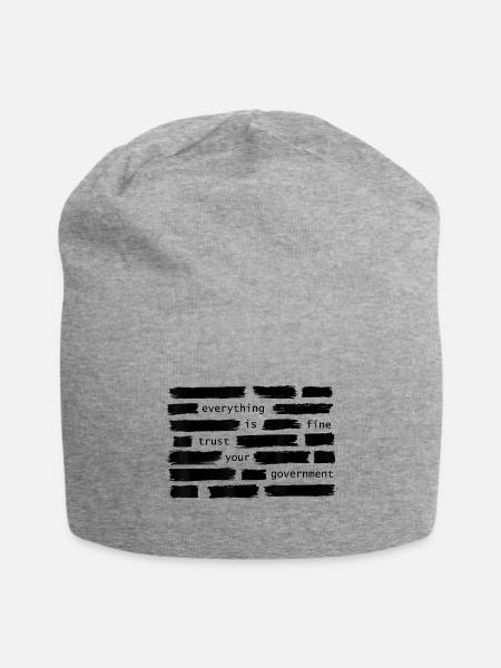 Everything Is Fine Paradox Text Art - Jersey Beanie - heather gray - Front