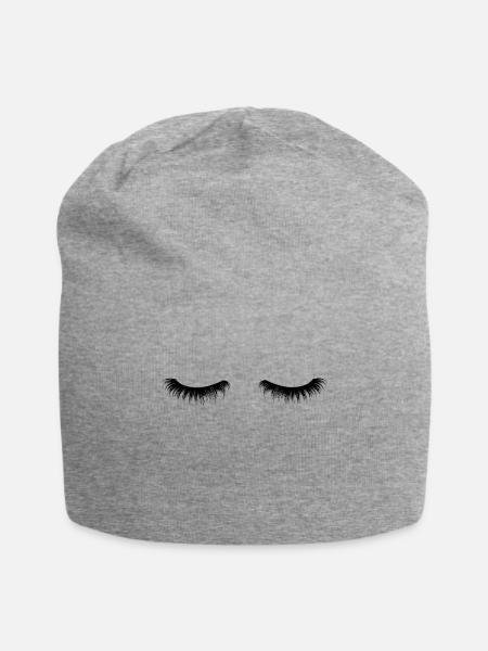 Eyelashes - Jersey Beanie - heather gray - Front