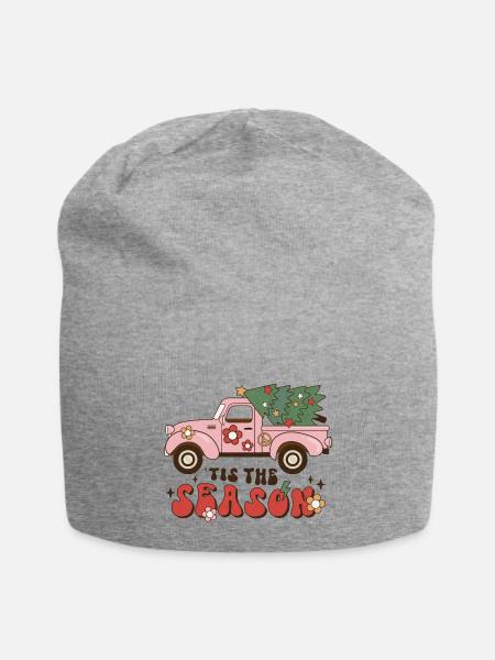 retro christmas - Jersey Beanie - heather gray