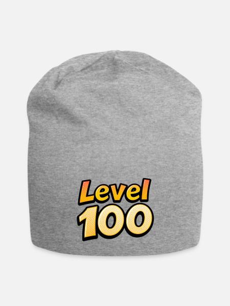 Level 100 - Jersey Beanie - heather gray - Front