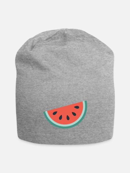 Watermelon Slice Minimalist - Jersey Beanie - heather gray