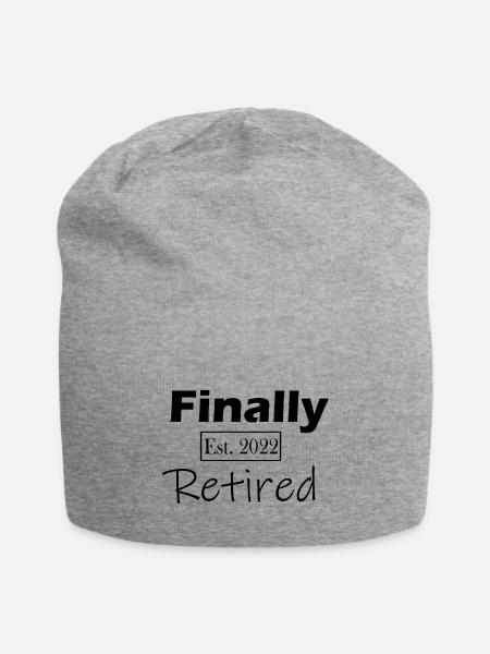 Finally Retired Est 2022 - Jersey Beanie - heather gray
