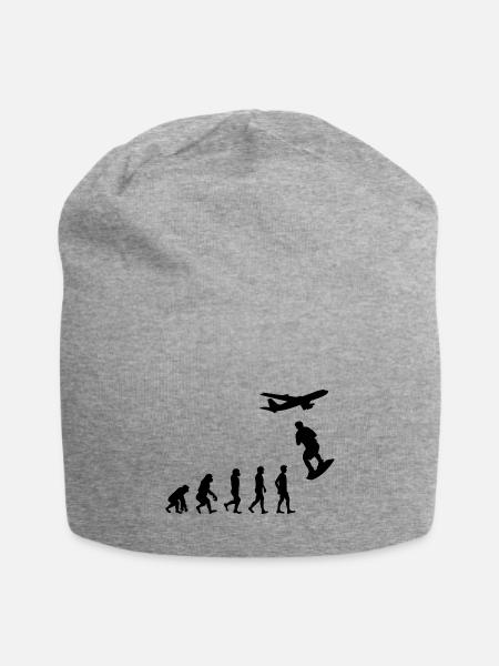 Skysurfing Skydiving Extreme Sports Evolution - Jersey Beanie - heather gray - Front