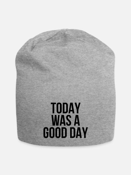 today was a good day - Jersey Beanie - heather gray - Front