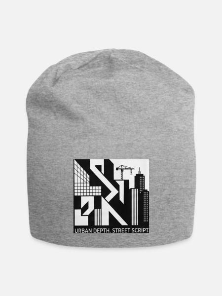 URBAN DEPTH. STREET SCRIPT - Jersey Beanie - heather gray - Front