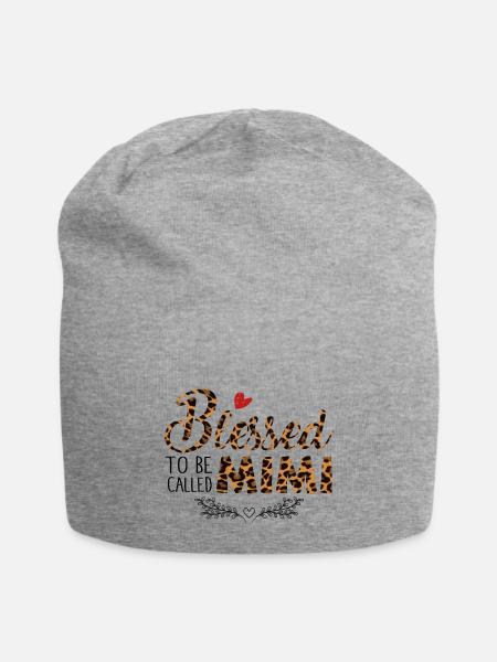 Blessed To Be Called Mimi Leopard Print - Jersey Beanie - heather gray - Front