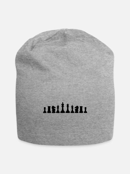 Chess, chess piece, chessman - Jersey Beanie - heather gray - Front