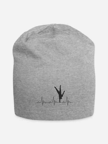 Calisthenics Heartbeat Handstand ECG - Jersey Beanie - heather gray - Front