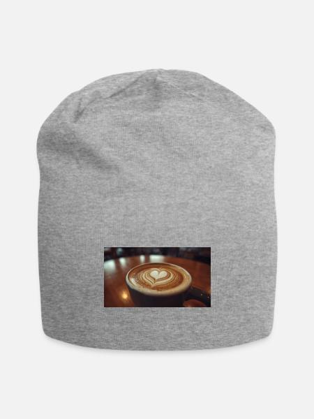Coffee Lover Funny Coffee Design - Jersey Beanie - heather gray - Front