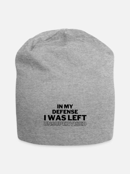 In My Defense Unsupervised - Jersey Beanie - heather gray