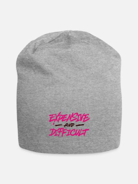 Expensive And Difficult - Jersey Beanie - heather gray - Front
