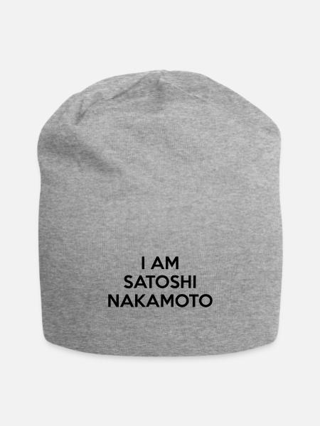 I Am Satoshi Nakamoto // Bitcoin Crypto Meme - Jersey Beanie - heather gray - Front