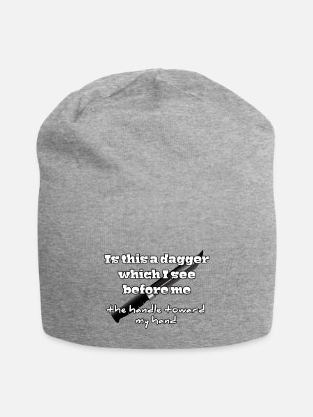 Is This A Dagger William Shakespeare Quotes - Jersey Beanie - heather gray - Front