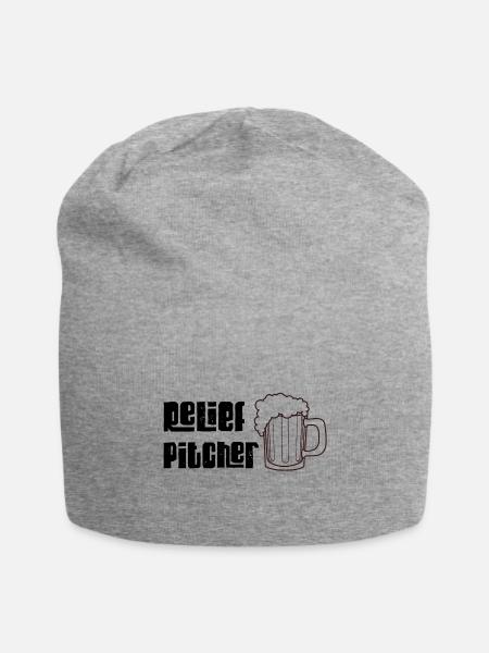 Baseball relief Pitcher humour  - Jersey Beanie - heather gray - Front