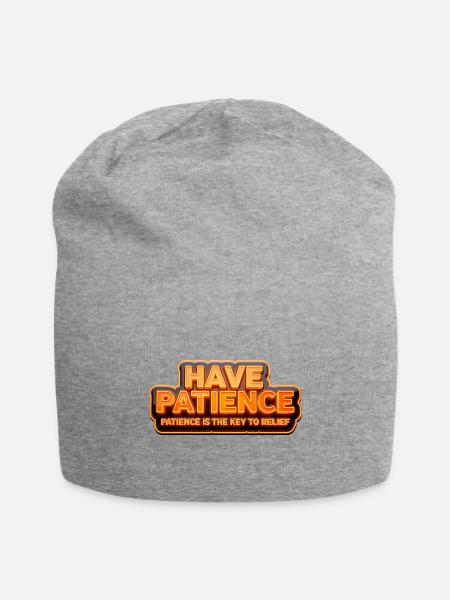 Have Patience - Jersey Beanie - heather gray - Front