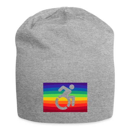 Rainbow wheelchair, LGBTQ flag 001 - Jersey Beanie