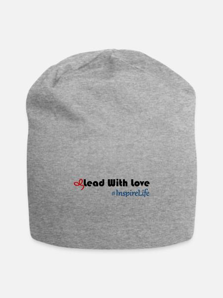 Lead With Love - Jersey Beanie - heather gray - Front
